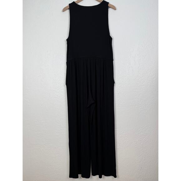 IMBŌDHI Hana Jumpsuit 2.0 Ribbed Black Wide Leg Size 2X - Picture 3 of 4